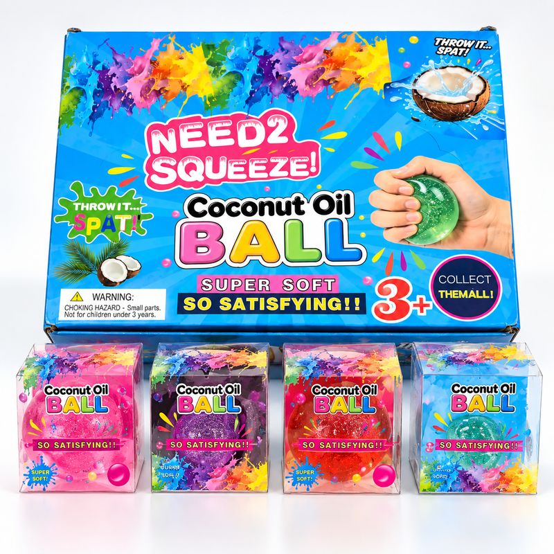 Slushy Coconut Oil Fruit Ball Squeeze Squishy Toy