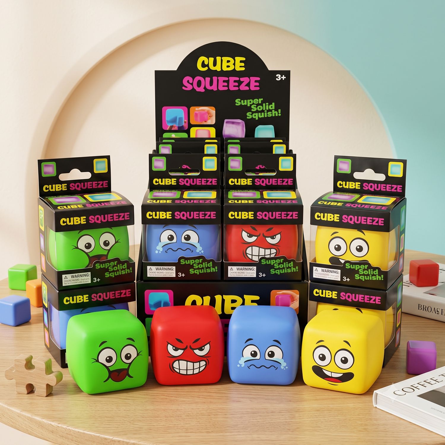 Feeling Face Cube Sensory Stress Relief Squishy Toy