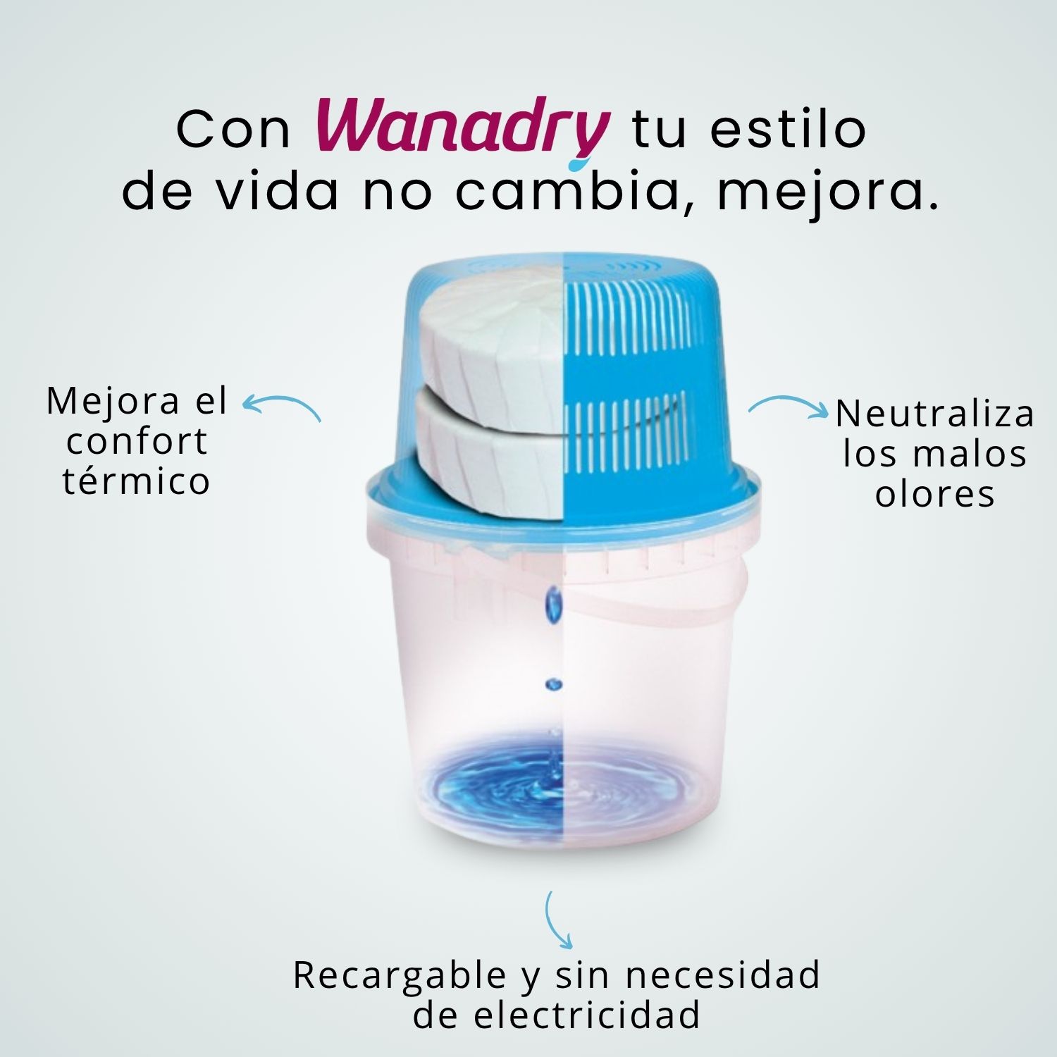 Deshumedecedor Maxi Plus WANADRY + 2 pastillas 900gr.