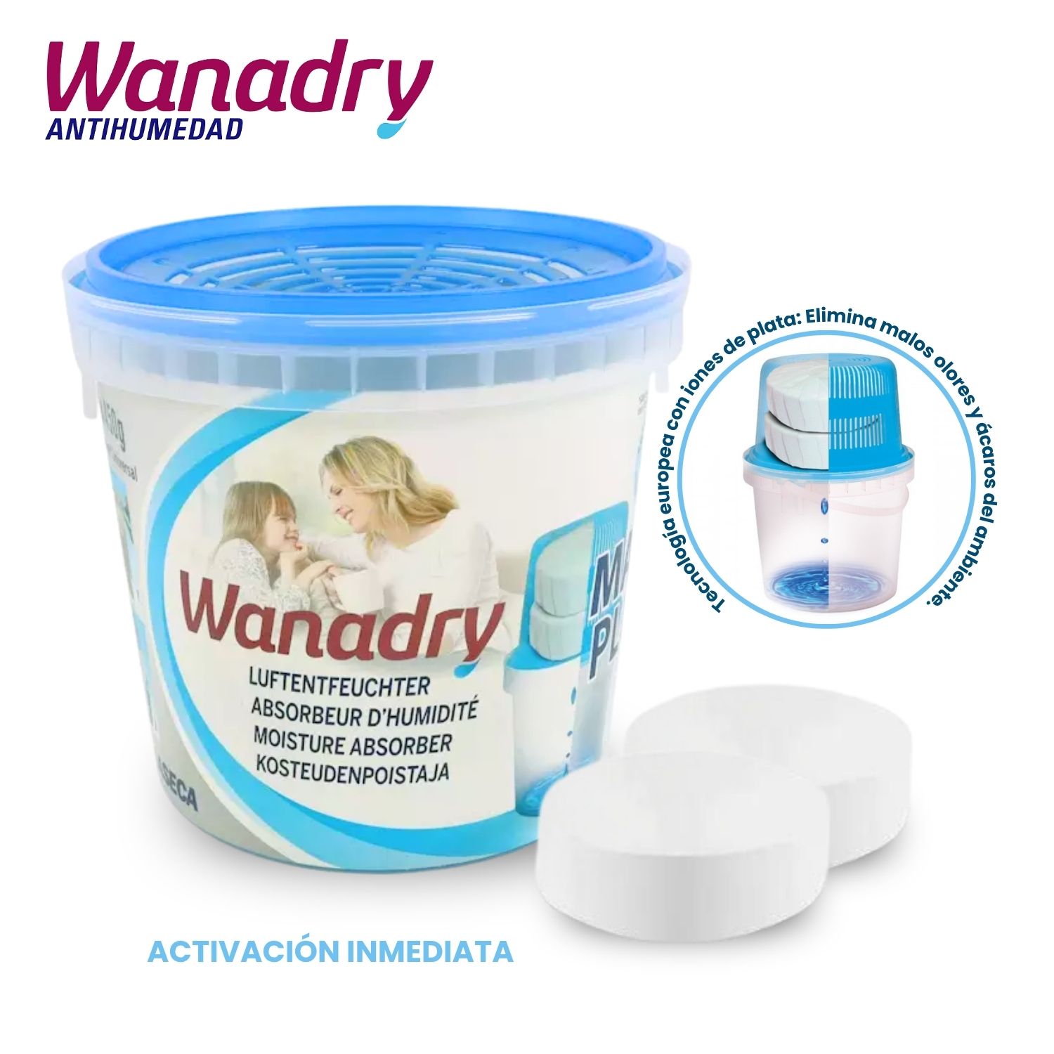 Deshumedecedor Maxi Plus WANADRY + 2 pastillas 900gr.