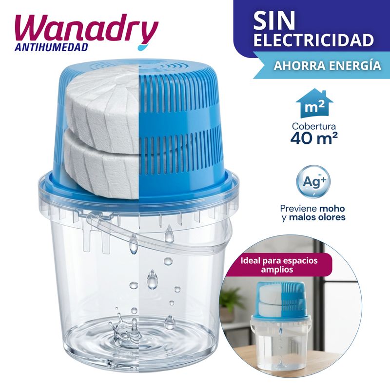 Deshumedecedor Maxi Plus WANADRY + 2 pastillas 900gr.