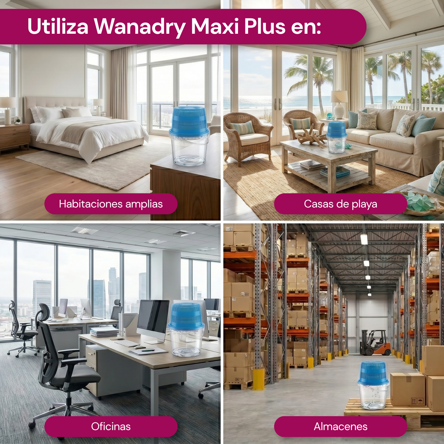 Deshumedecedor Maxi Plus WANADRY + 2 pastillas 900gr.