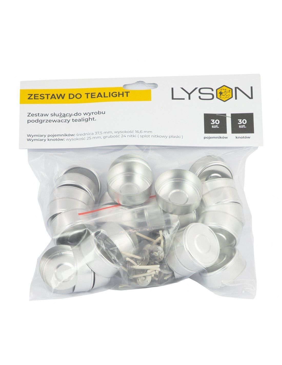 Tealight tins and wicks, Size: 3x10, Quantity: 30 pack, Design: Tealight Set