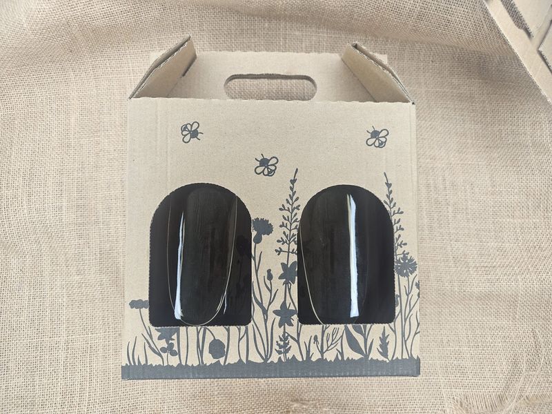 Natural Paper Gift Boxes for 2 Jars - Pack of 10