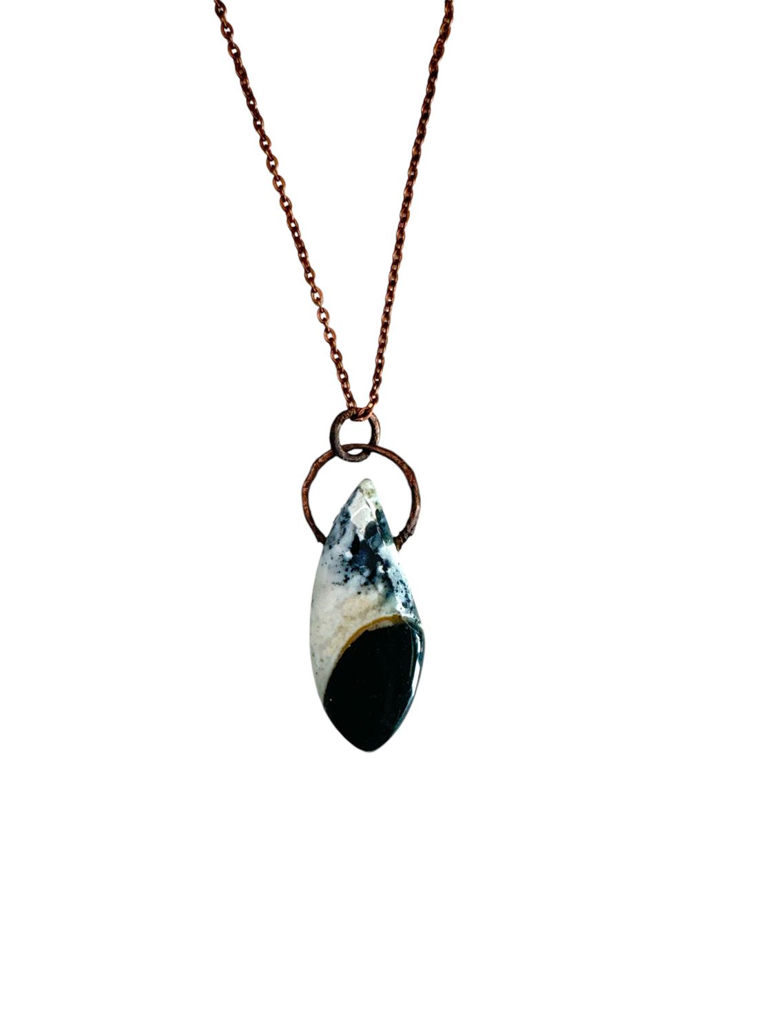 Zebra Agate Copper Electroformed Necklace