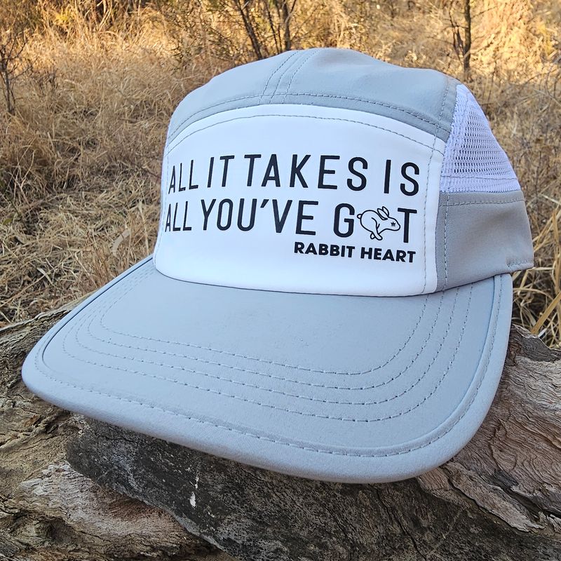 Grey &amp; White Running Cap