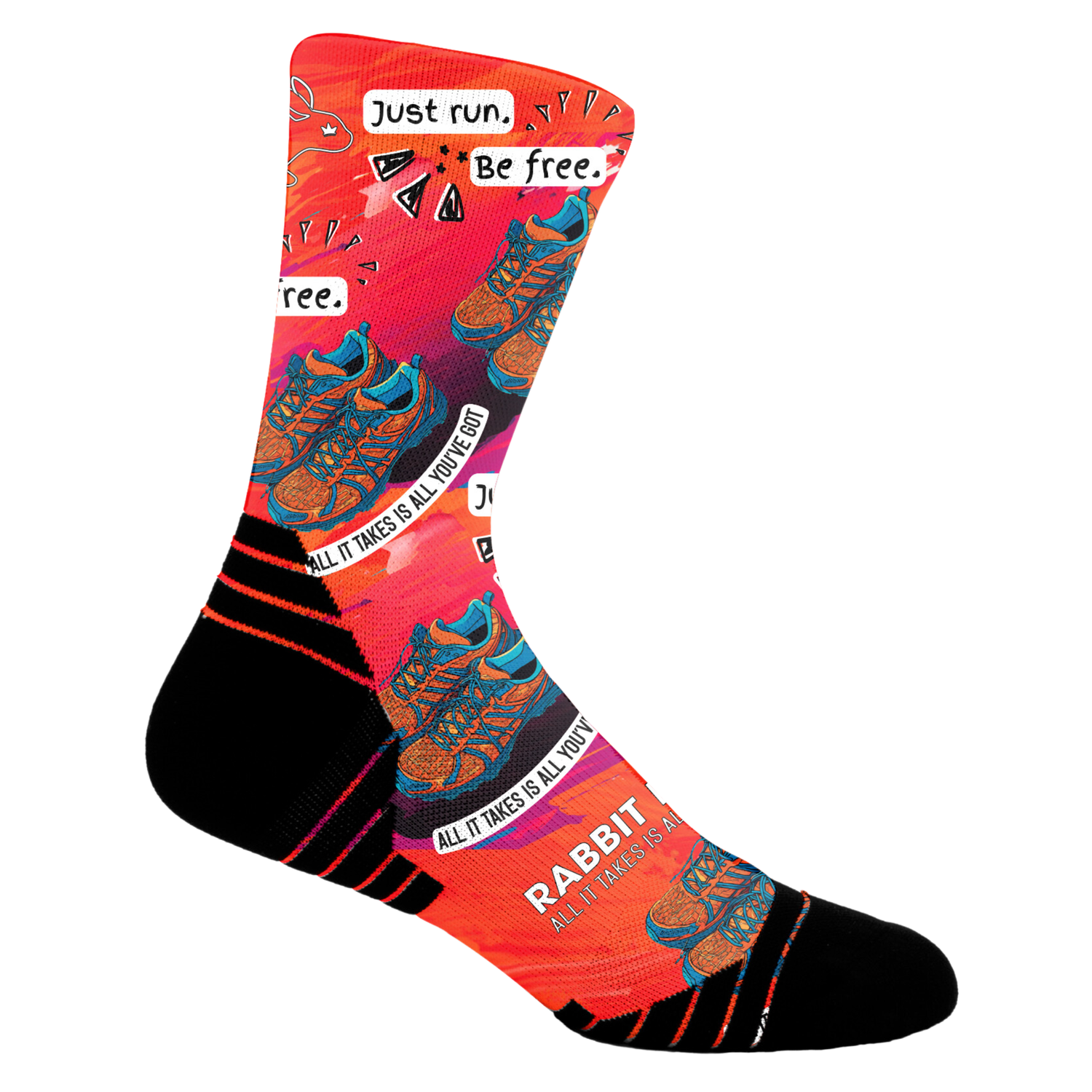 Orange Trail Running Socks