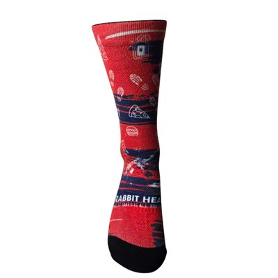 Red Navy Merino Crew Socks