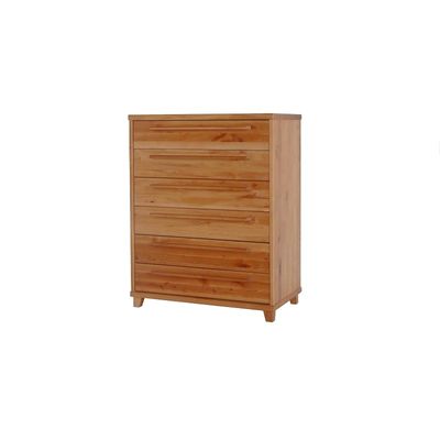 Chest of Drawers 6C Solid Wood, Black Alder