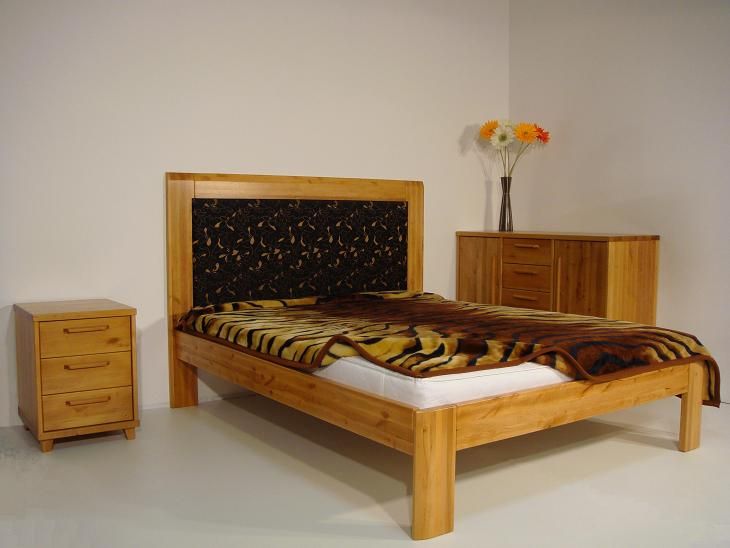 Bed Luiza, Solid wood- Black alder