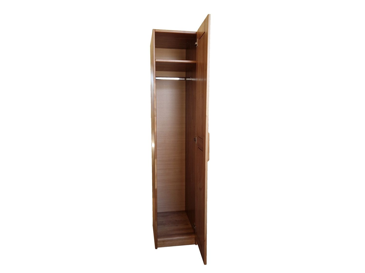 Solid wood 1-door warderobe with hanging rail - Black alder