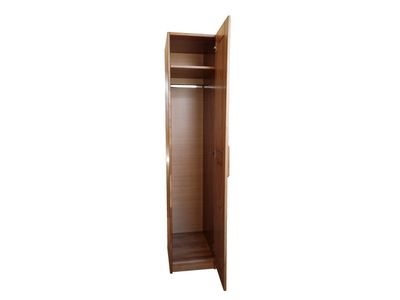 Solid wood 1-door warderobe with hanging rail - Black alder