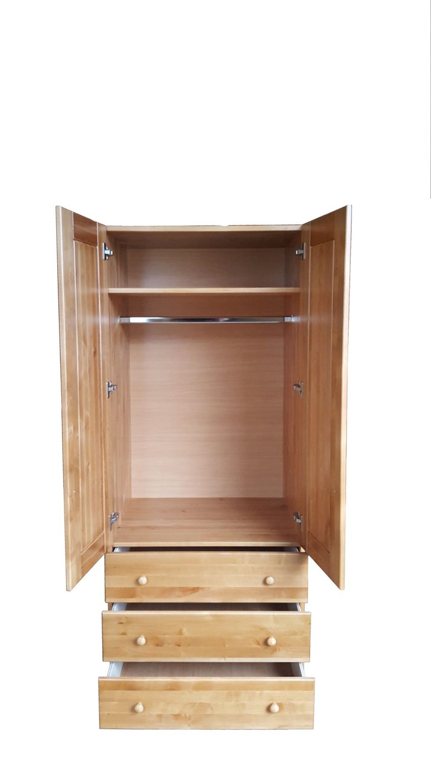 Solid wood 2-door warderobe - Black alder