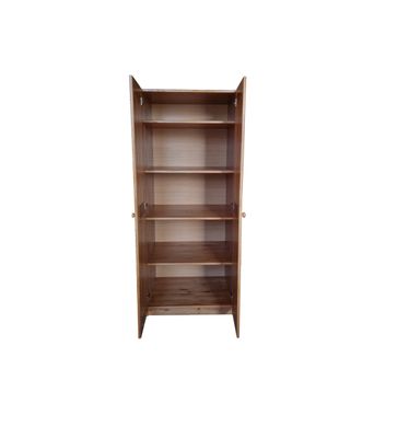 Solid wood 2-door warderobe with shelves - Black alder