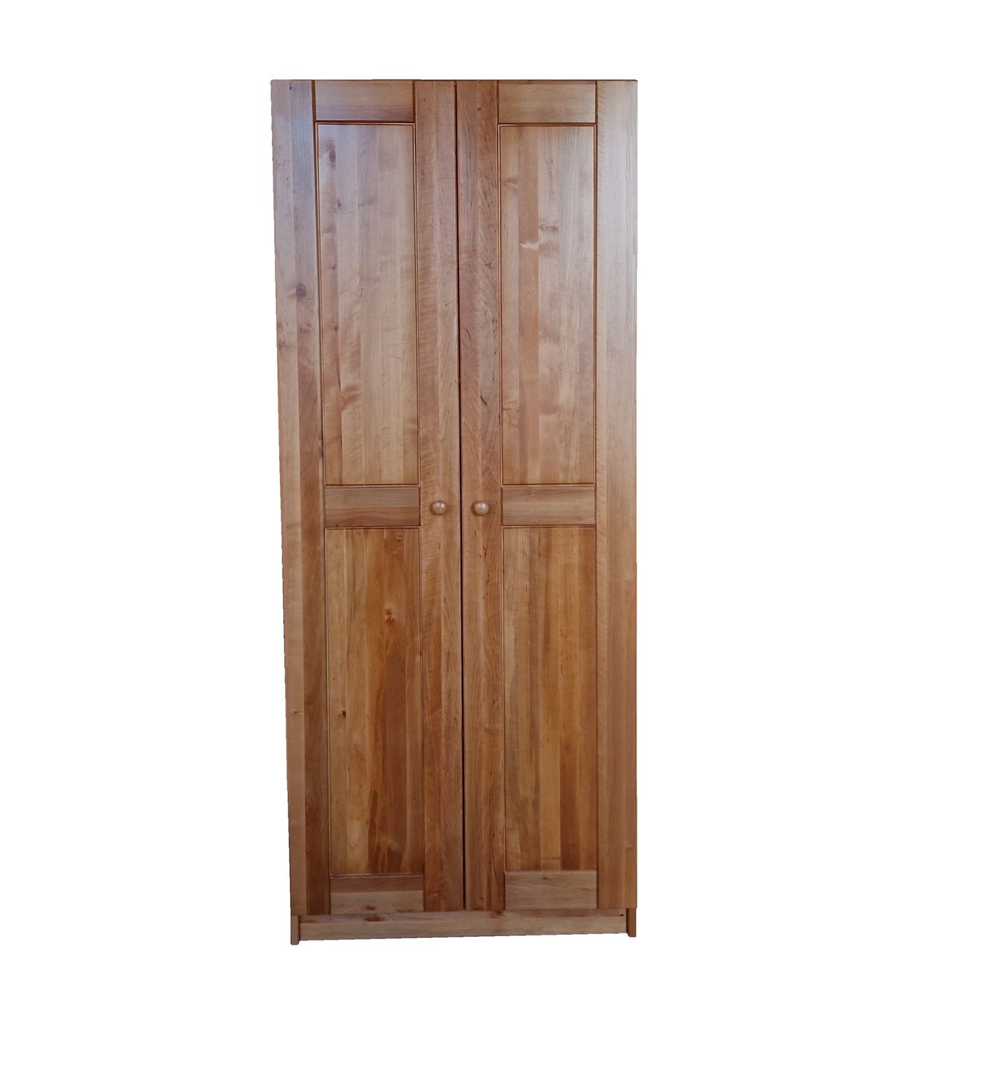 Solid wood 2-door warderobe with shelves - Black alder