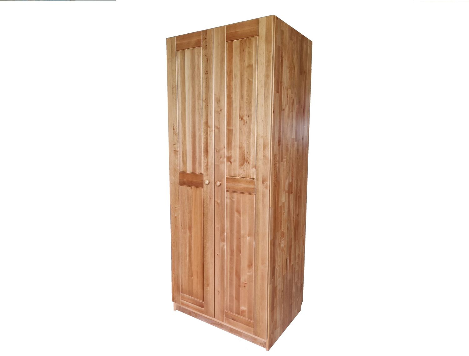 Solid wood 2-door warderobe with hanging rail - Black alder