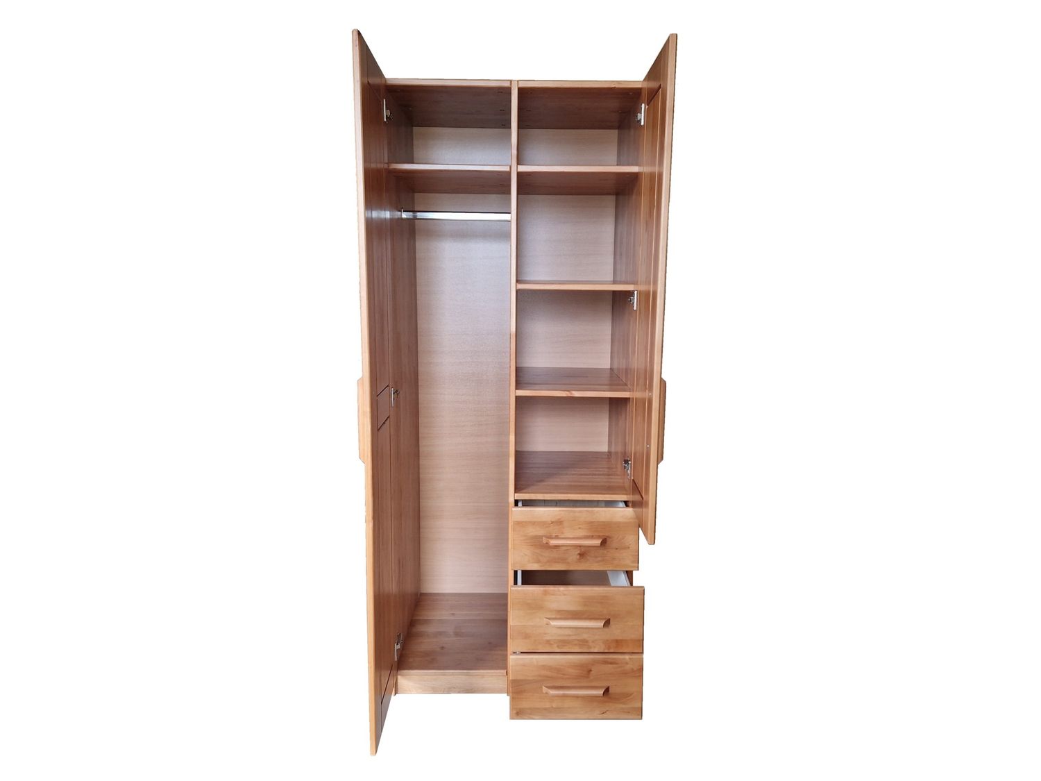 2-door wardrobe made,solid wood. Wardrobe with drawers and a rail. Wardrobes in Jelgava, Manx Mēbeles, Pulkveža Brieža iela 4