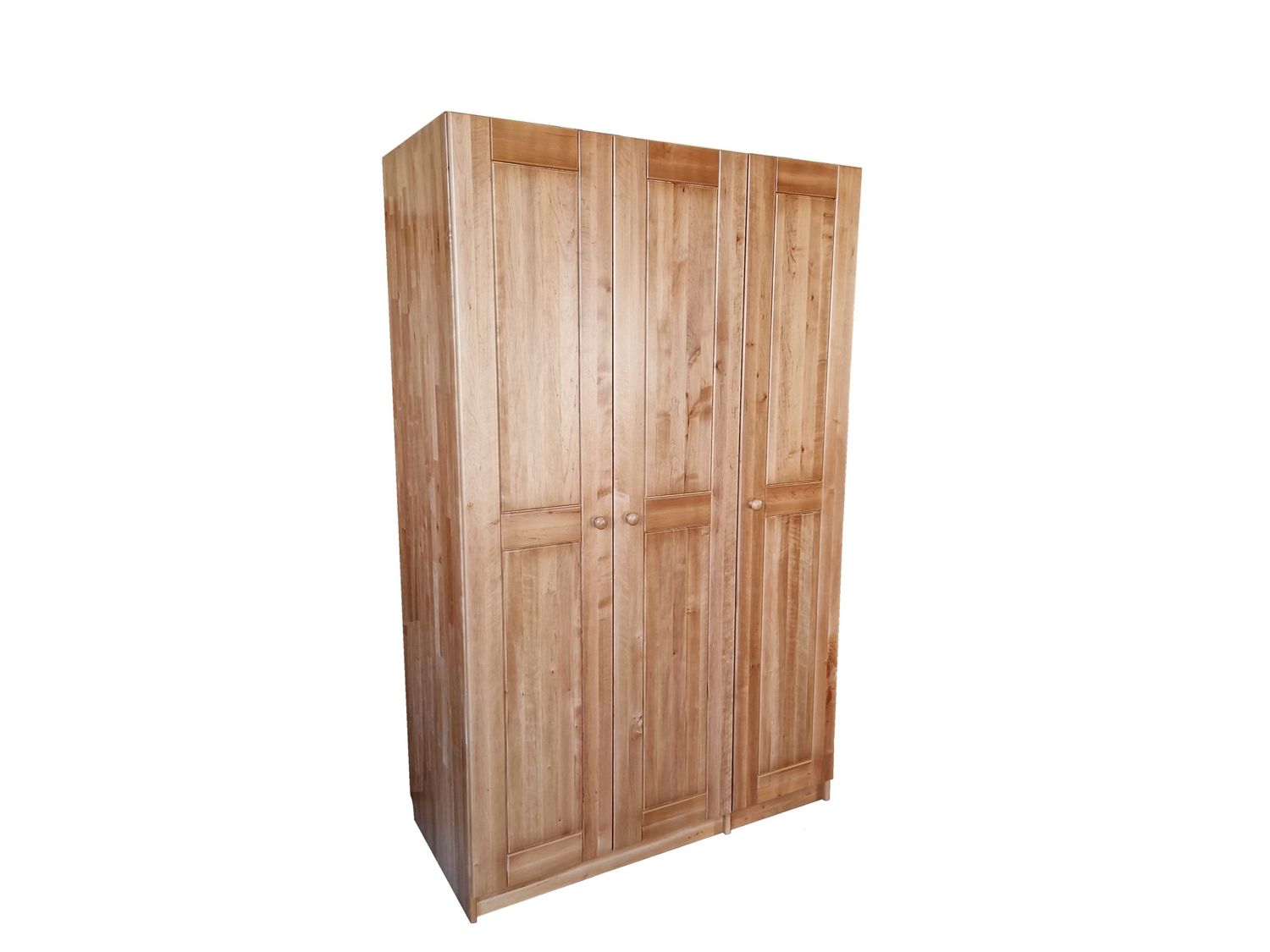 Solid wood 2-door wardrobe with shelves and hanging rail - Black alder