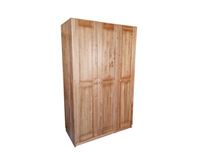 Solid wood 2-door wardrobe with shelves and hanging rail - Black alder