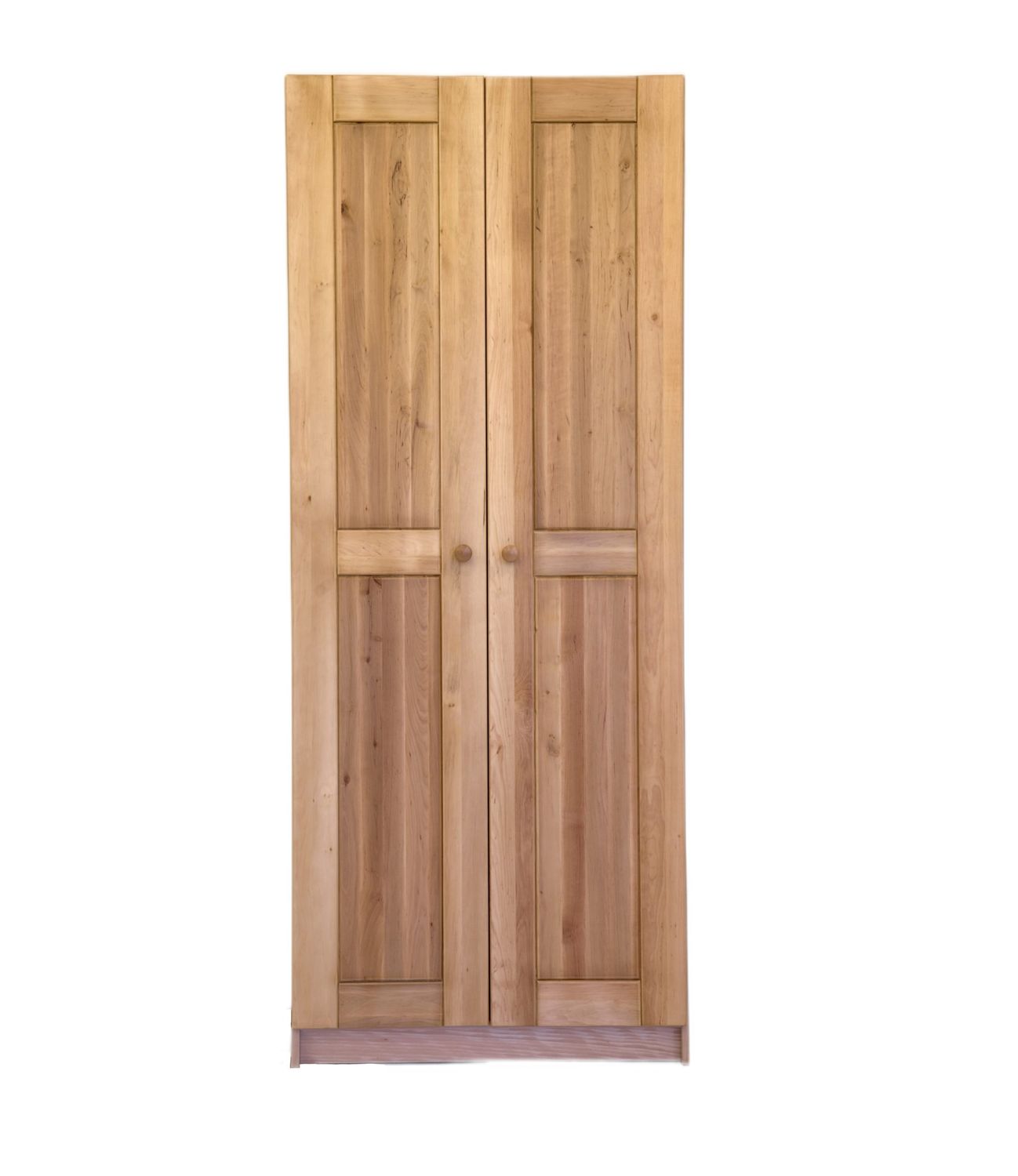 Solid wood 2-door hallway warderobe with hanging rail - Black alder