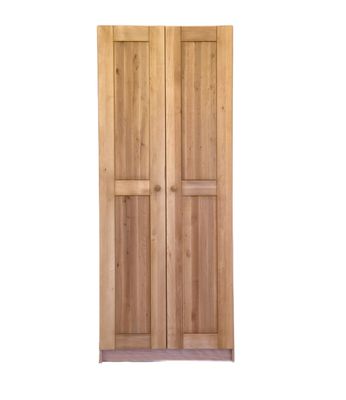 Solid wood 2-door hallway warderobe with hanging rail - Black alder