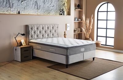 Ottoman bed Glasgow + orthopedic mattress, 5 sizes