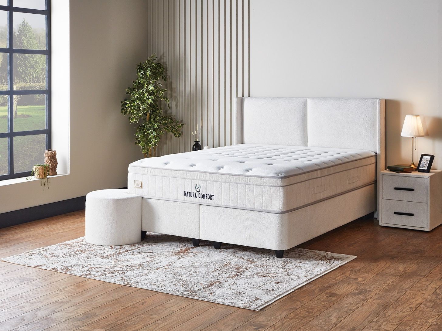 Natura Comfort Continental bed with storage + mattress, 6 sizes