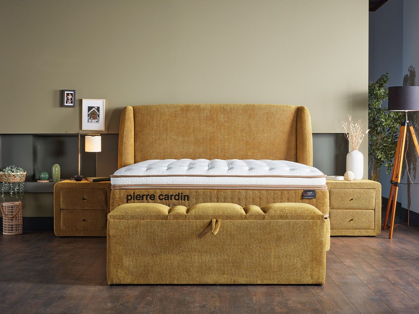 Continental bed Louis with storage + orthopedic mattress, 6 sizes