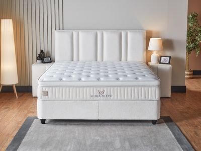 Continental bed Aura Sleep with storage + orthopedic mattress, 6 sizes