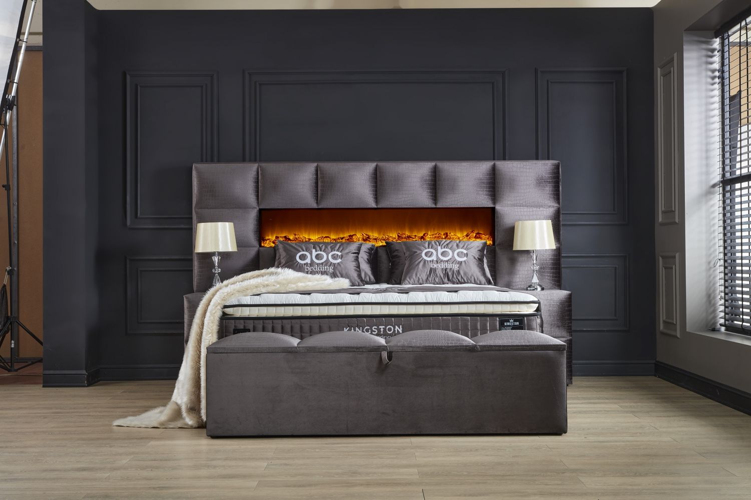 Ottoman bed Kingston + orthopedic mattress, 2 sizes