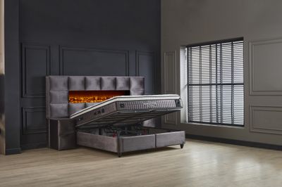 Ottoman bed Kingston + orthopedic mattress, 2 sizes