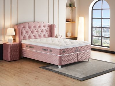 Ottoman bed set Visco Lux pink, 6 sizes