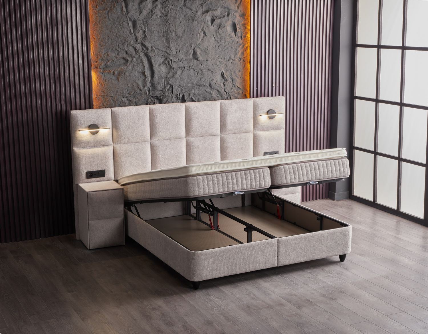Ottoman bed Liberta + orthopedic mattress, 2 sizes