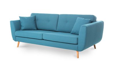 Funkis armchairs and sofas from the Finnish manufacturer Bellus, with a choice of wooden or metal legs. Dimensions: 98 x 110 cm, 98 x 190 cm, 98 x 220 cm. Wide choice of fabrics, available with leather substitute or in leather. Quality chairs and sofas, quality leather chairs and sofas. Furniture store in Jelgava, Manx Mēbeles, Pulkveža Brieža iela 4