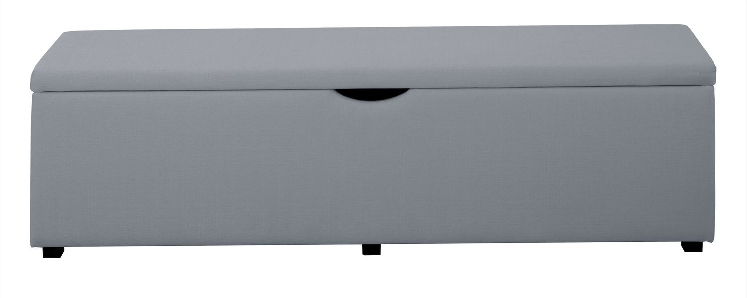 The Ottoman Standart laundry and storage box is a modern, beautiful and practical solution not only for the bedroom, but also for the corridor and other rooms. Dimensions: 90 x 42 cm, 100 x 42 cm, 120 x 42 cm, 140 x 42 cm, 160 x 42 cm, 180 x 42 cm. Also shoe box.
Available in three fabric shades SOLID FABRIC 83, CLOUD FABRIC 70 and 84 as in the product pictures. Wide choice of fabrics available on request. 
Furniture store in Jelgava, Manx Mēbeles, Pulkveža Brieža iela 4