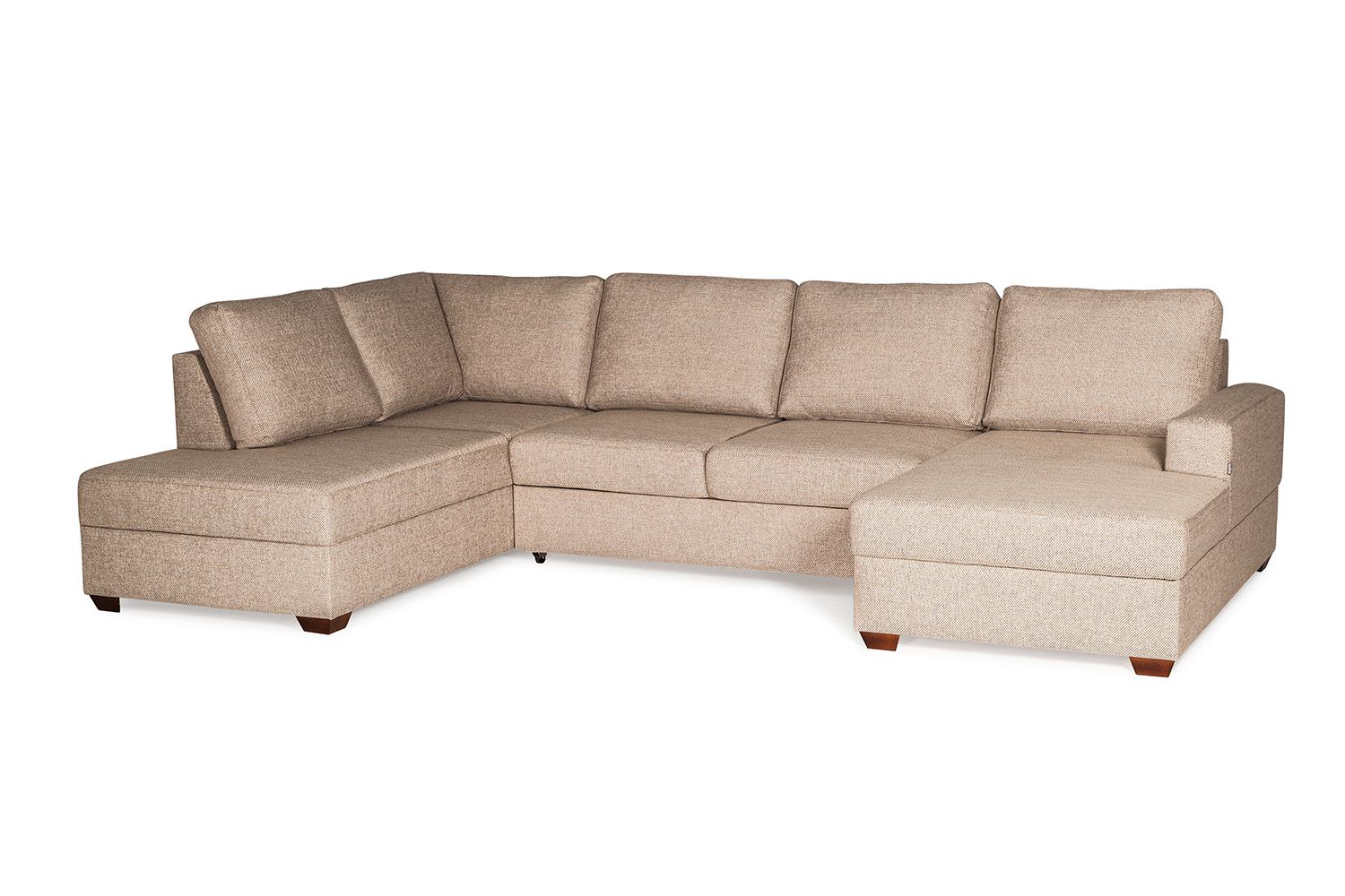 Bellus Dallas U-shaped sofa with two linen chests. 205 x 320 x 162 cm. Right/left longest corner option. Choice of wooden legs. U sofas, sofa beds, corner sofas, sofas in Jelgava, in furniture store Manx Mēbeles, Pulkveža Brieža iela 4