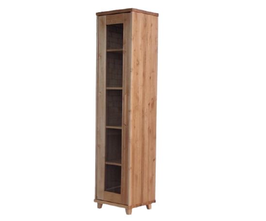 Showcase made of solid alder ETA V190 Size: 45x189x35,5 cm 4 shades. Furniture store in Jelgava Manx Mēbeles