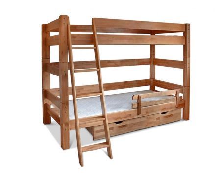 Bunk Bed Mobi for children , Solid wood- Black alder