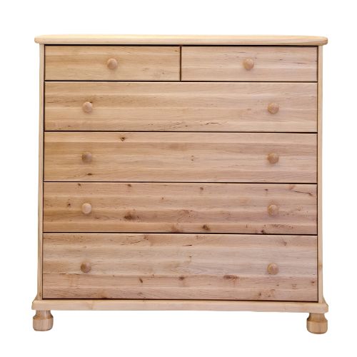 Wooden chest 6A, 4 large drawers and 2 small drawers.
Dimensions cm:
Width: 100
Height: 100
Depth: 50 
Manx Mēbeles