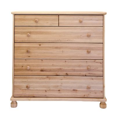 Wooden chest 6A, 4 large drawers and 2 small drawers.
Dimensions cm:
Width: 100
Height: 100
Depth: 50 
Manx Mēbeles