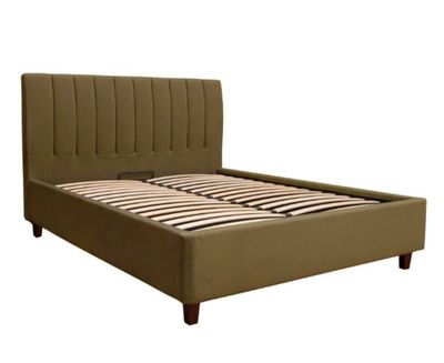 Bed with storage box Valencia, brown/olive, light or dark gray. Dimensions: 140x200, 160x200, 180x200, Manx Jelgava