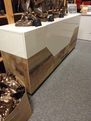 Chest of drawers with four shelves. Height 87 cm, depth 44 cm, width 200 cm.  Chest of drawers at the Manx Mēbeles , Jelgava