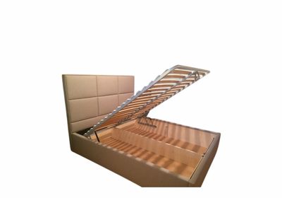 Bed with veneer linen box, fabric bed, soft bed. 120 x 200, 140 x 200, 160 x 200, 200 x 200 cm  Manx Mēbeles