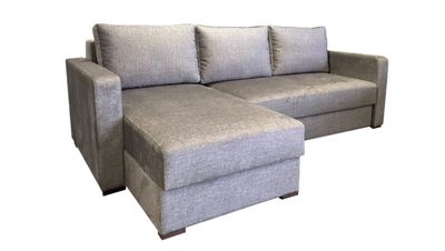 Sofa for everyday sleeping Boston with two spacious linen bins and quality Bonell spring blocks and veneer frame. Choice of right or left corner. Wide choice of fabrics. Sofas in Jelgava. Sofas in Latvia. Quality furniture in Jelgava. Furniture store in Jelgava. Furniture store Manx Mēbeles, Jelgava, Pulkveža Brieža iela 4
