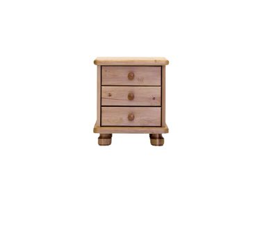 Bedside table in solid alder. Four tones - alder, white milk stain, walnut or mahogany stain. Manx Furniture
