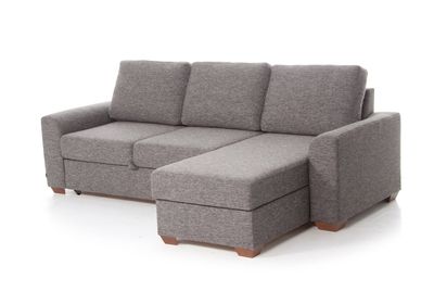 Bellus sofa Roma with or without chest, depending on the sofa model.  Bellus sofas in Jelgava. Pull-out on castors. Corner sofa version with a spacious laundry box. Different sizes, right/left corner option.  Choice of armrest width. Choice of wooden or metal legs. Wide choice of fabrics. Choice of leather sofa. Furniture store in Jelgava Manx Mēbeles, Pulkveža Brieža iela 4