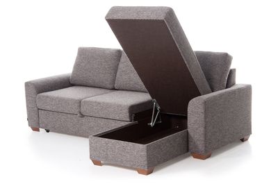 Bellus sofa Roma with or without linen chest, depending on the sofa model.  Bellus sofas in Jelgava. Pull-out on castors. Corner sofa version with a spacious laundry box. Different sizes, right/left corner option.  Choice of armrest width. Narrow armrests. Wide armrests. Choice of wooden or metal legs. Wide choice of fabrics. Choice of leather sofa. Furniture store in Jelgava Manx Mēbeles, Pulkveža Brieža iela 4