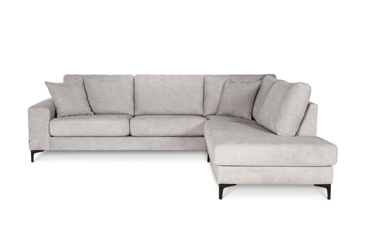 Bellus Vuono U-shaped sofas in three sizes and Bellus Vuono corner sofas in two sizes with a choice of right/left corners. Choice of black or grey metal or wooden legs. Large sofas. U-shaped sofas. Corner sofas. Furniture store in Jelgava, Manx Mēbeles, Pulkveža Brieža iela 4