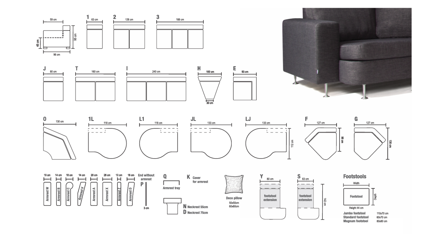 Modular corner sofa Othello by Bellus