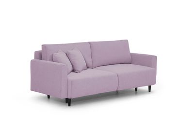 An extendable sofa on high legs with a storage box at Manx Furniture store in Jelgava. Bellus Duetto sofa.